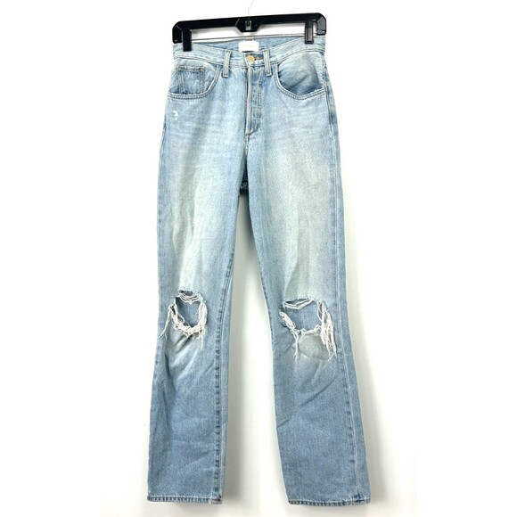 Favorite Daughter Cheshire Jeans Sz 24 Light Blue Straight Leg High Rise 1189R1 - Picture 3 of 12